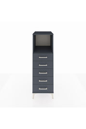 Kronos Dolap Tek Raflı 5 Çekmeceli 44x59x134 Antrasit-Antrasit