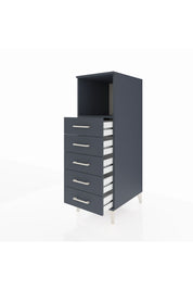 Kronos Dolap Tek Raflı 5 Çekmeceli 44x59x134 Antrasit-Antrasit