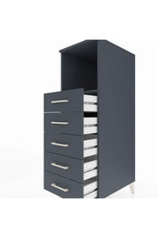 Kronos Dolap Tek Raflı 5 Çekmeceli 44x59x134 Antrasit-Antrasit