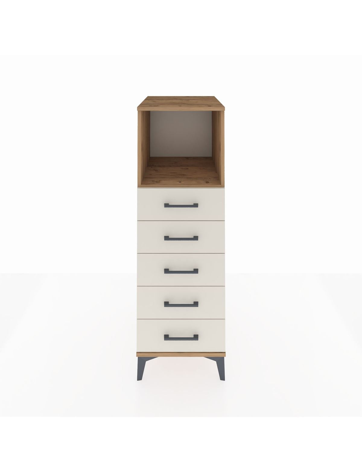 Kronos Dolap Tek Raflı 5 Çekmeceli 44x59x134 Çam-Aytaşı