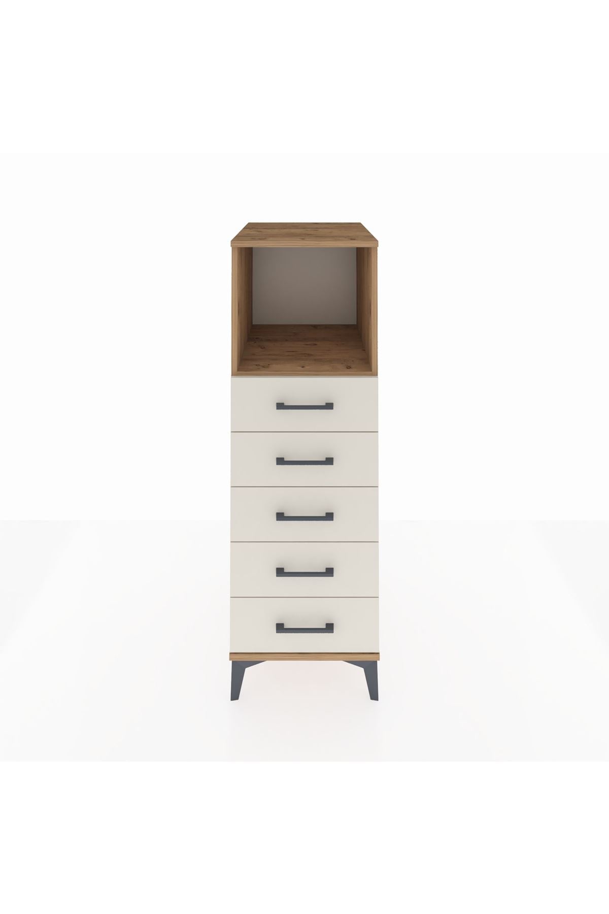 Kronos Dolap Tek Raflı 5 Çekmeceli 44x59x134 Çam-Aytaşı
