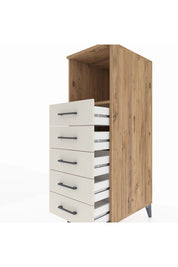 Kronos Dolap Tek Raflı 5 Çekmeceli 44x59x134 Çam-Aytaşı