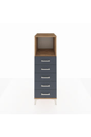 Kronos Dolap Tek Raflı 5 Çekmeceli 44x59x134 Çam-Antrasit