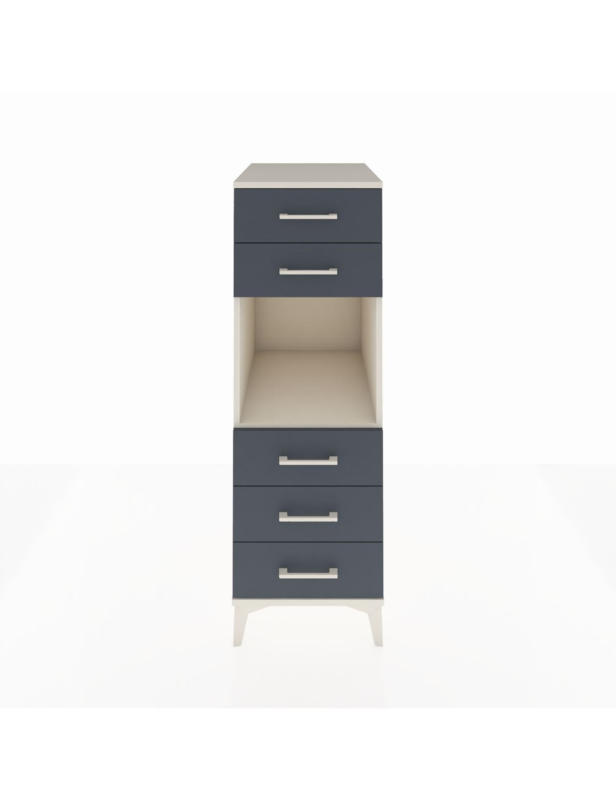 Kronos Dolap Tek Raflı 5 Çekmeceli 44x59x134 Aytaşı-Antrasit