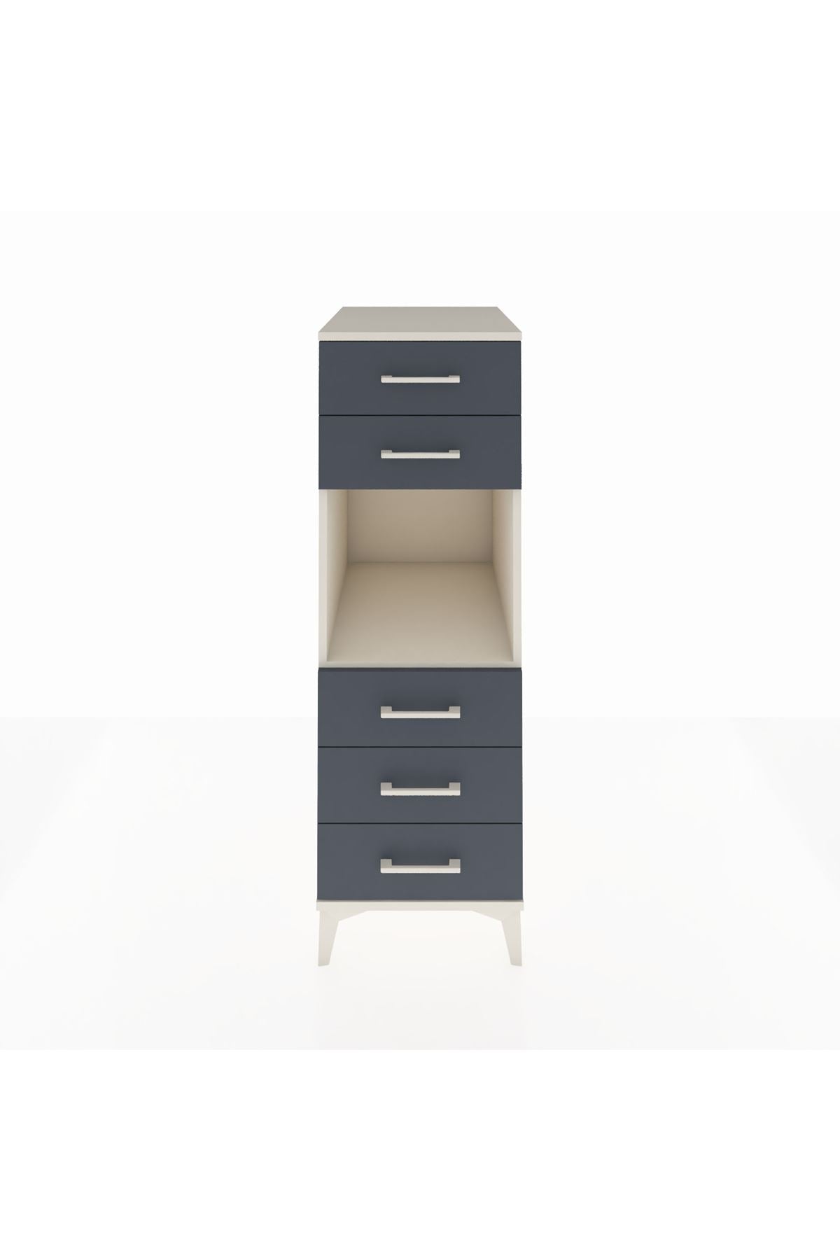 Kronos Dolap Tek Raflı 5 Çekmeceli 44x59x134 Aytaşı-Antrasit