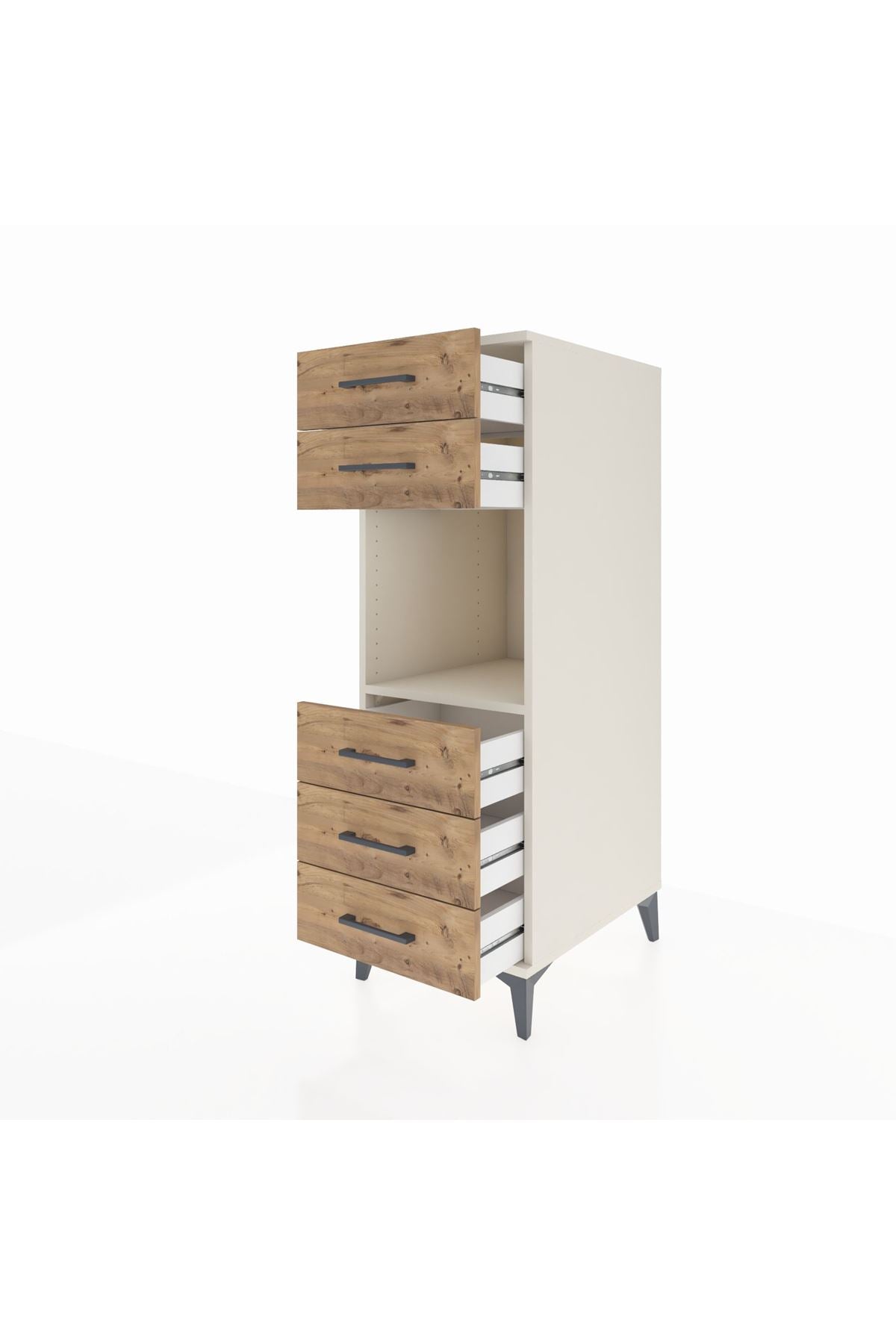 Kronos Dolap Tek Raflı 5 Çekmeceli 44x59x134 Aytaşı-Çam