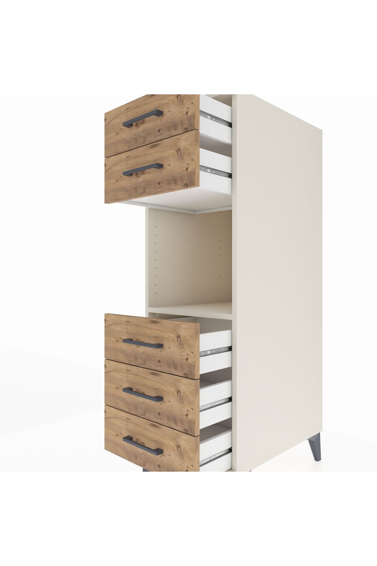 Kronos Dolap Tek Raflı 5 Çekmeceli 44x59x134 Aytaşı-Çam