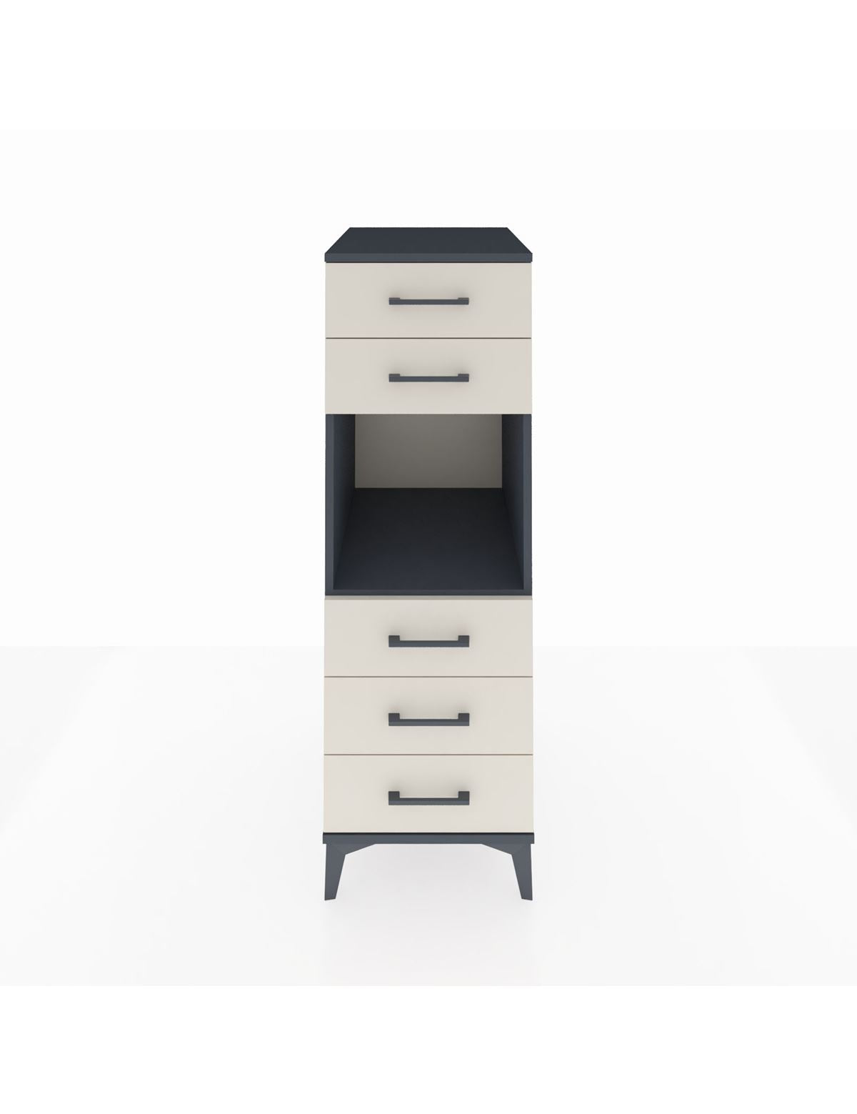 Kronos Dolap Tek Raflı 5 Çekmeceli 44x59x134 Antrasit-Aytaşı