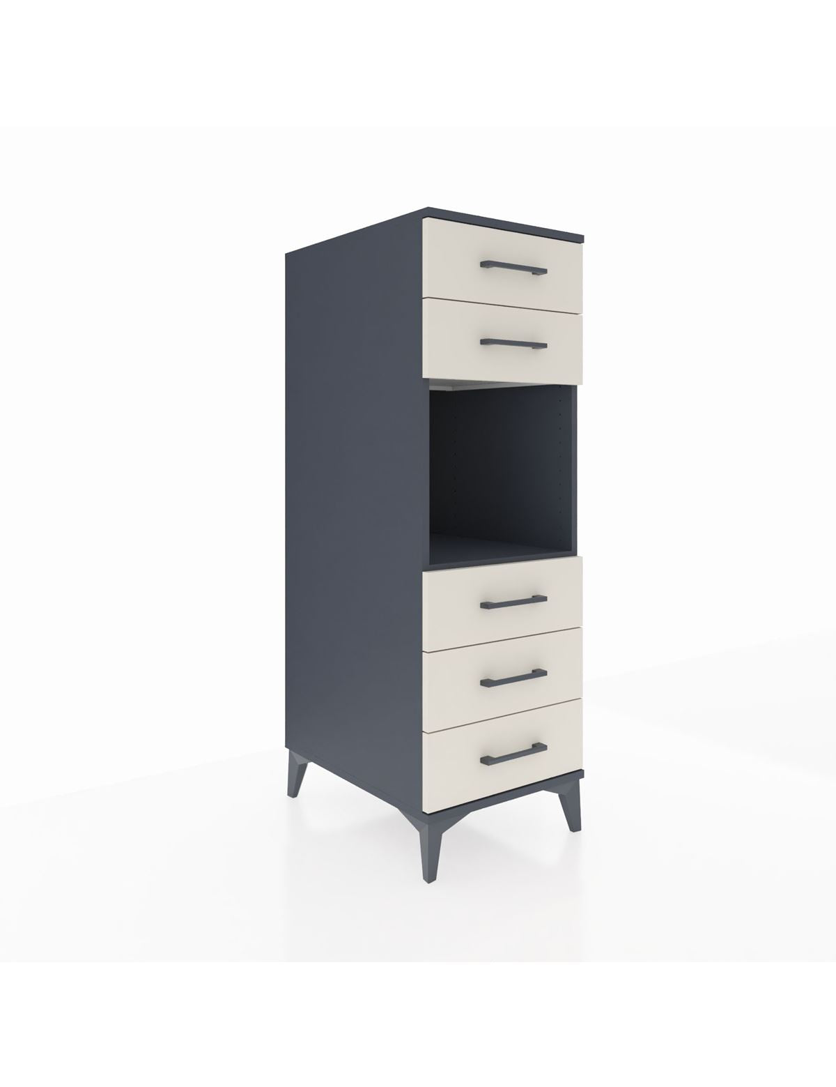 Kronos Dolap Tek Raflı 5 Çekmeceli 44x59x134 Antrasit-Aytaşı