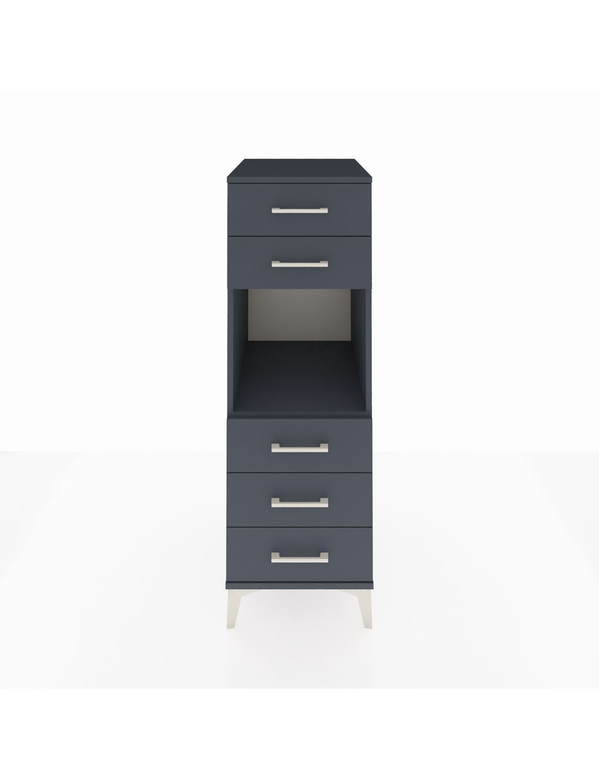 Kronos Dolap Tek Raflı 5 Çekmeceli 44x59x134 Antrasit-Antrasit