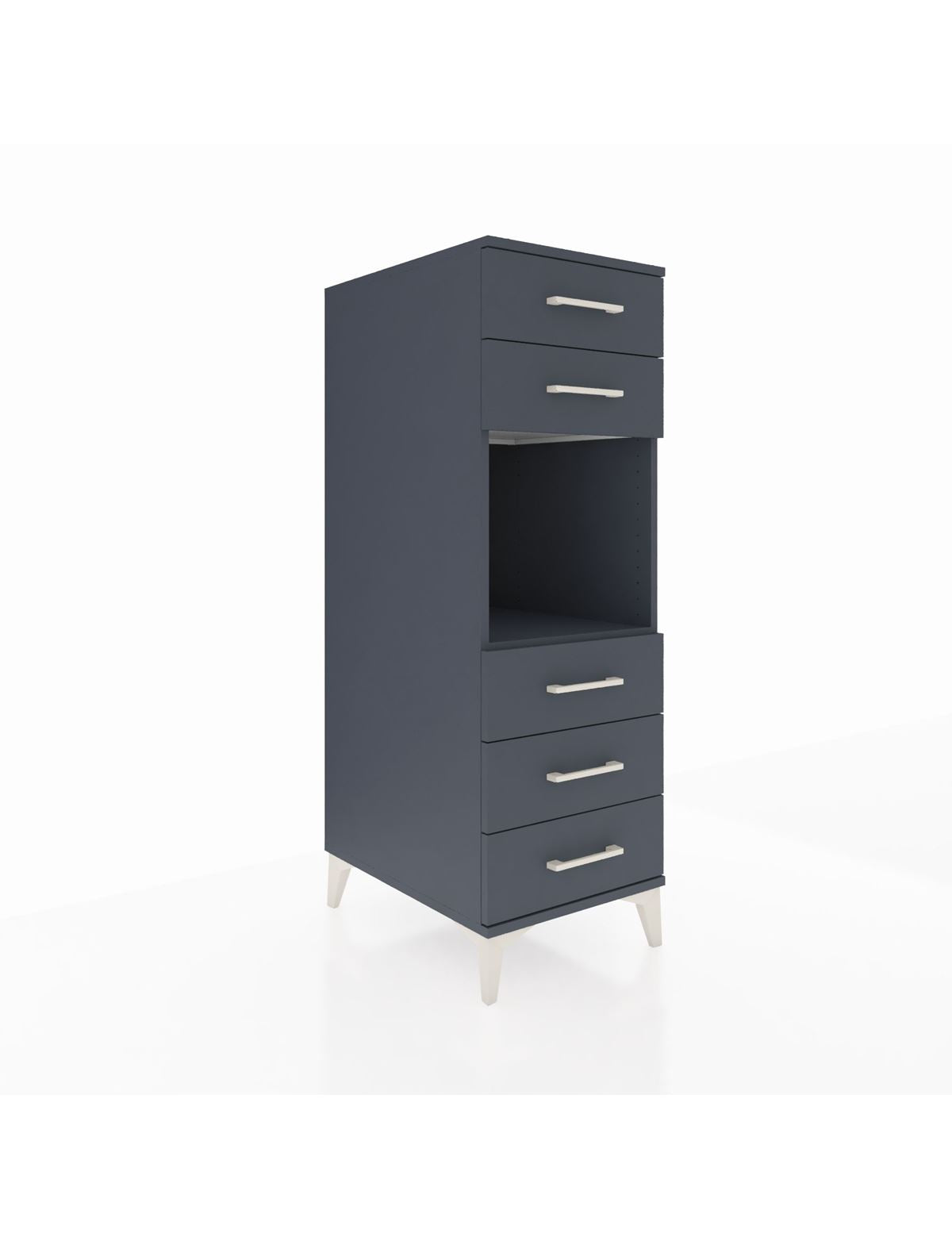 Kronos Dolap Tek Raflı 5 Çekmeceli 44x59x134 Antrasit-Antrasit