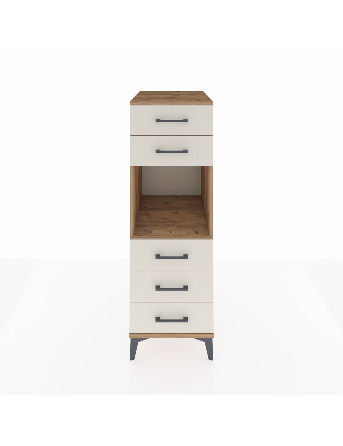 Kronos Dolap Tek Raflı 5 Çekmeceli 44x59x134 Çam-Aytaşı