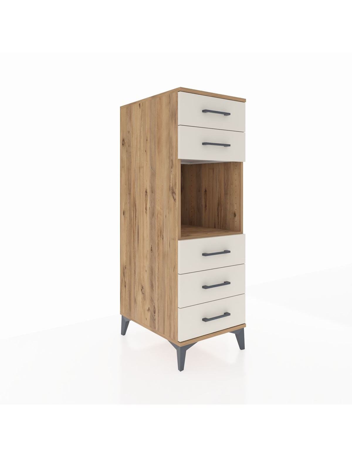 Kronos Dolap Tek Raflı 5 Çekmeceli 44x59x134 Çam-Aytaşı