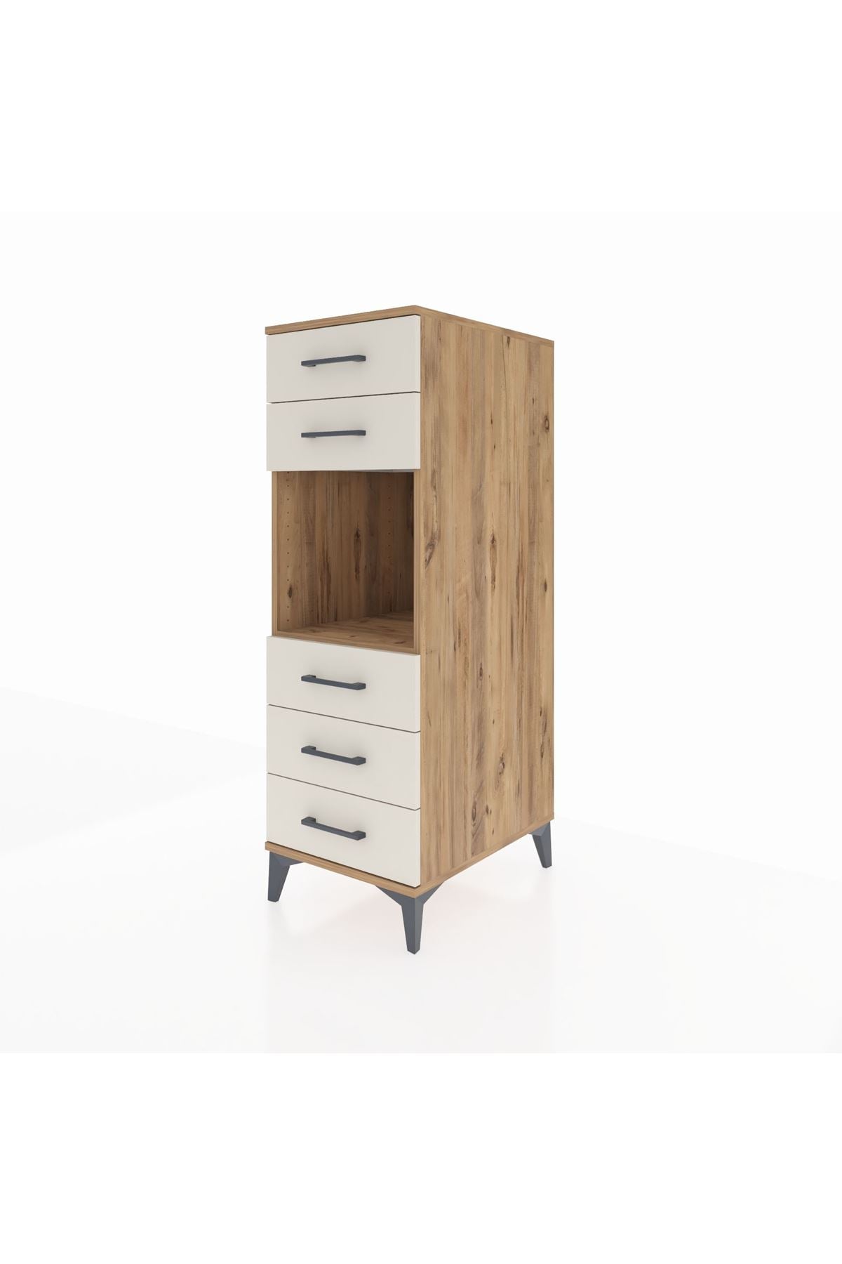 Kronos Dolap Tek Raflı 5 Çekmeceli 44x59x134 Çam-Aytaşı