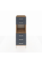 Kronos Dolap Tek Raflı 5 Çekmeceli 44x59x134 Çam-Antrasit