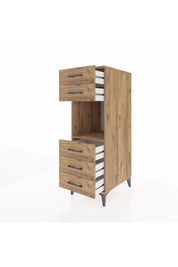 Kronos Dolap Tek Raflı 5 Çekmeceli 44x59x134 Çam-Çam