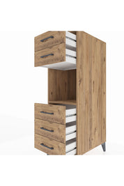 Kronos Dolap Tek Raflı 5 Çekmeceli 44x59x134 Çam-Çam
