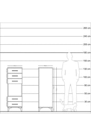 Kronos Dolap Tek Raflı 5 Çekmeceli 44x59x134 Aytaşı-Aytaşı