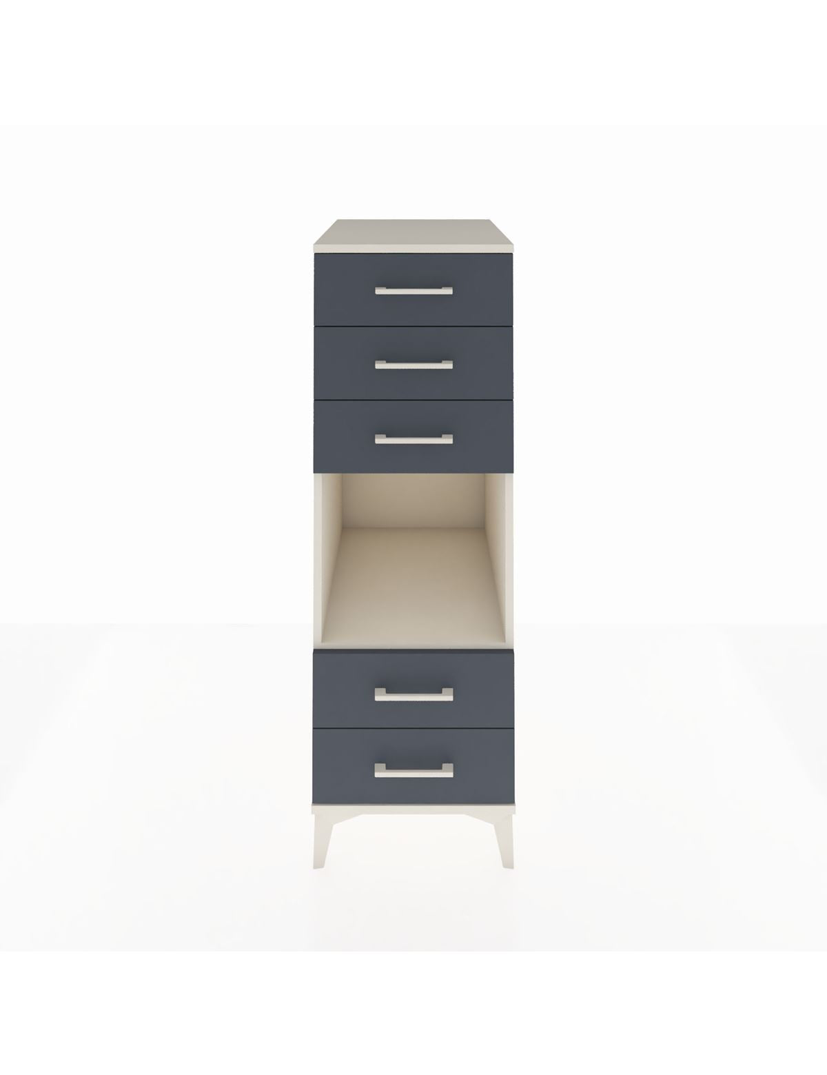 Kronos Dolap Tek Raflı 5 Çekmeceli 44x59x134 Aytaşı-Antrasit