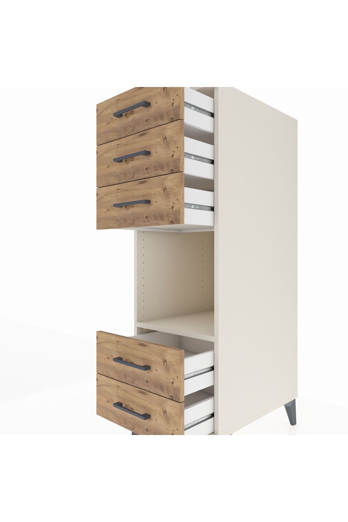 Kronos Dolap Tek Raflı 5 Çekmeceli 44x59x134 Aytaşı-Çam