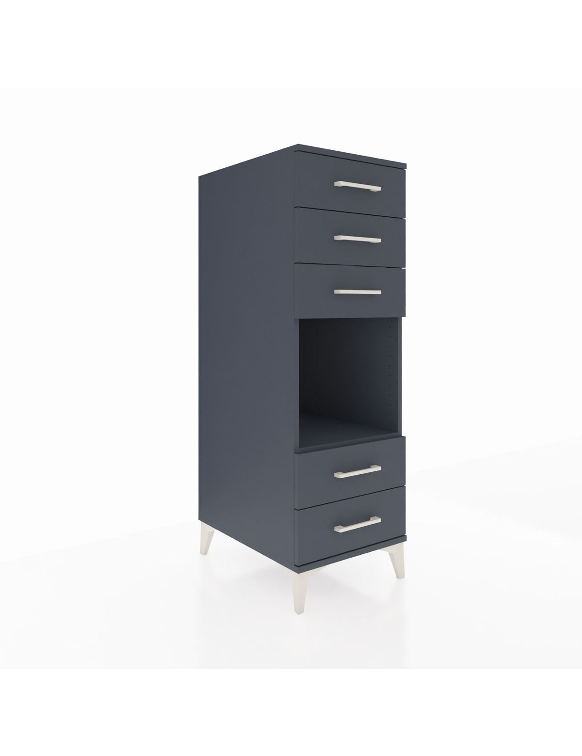 Kronos Dolap Tek Raflı 5 Çekmeceli 44x59x134 Antrasit-Antrasit