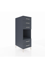 Kronos Dolap Tek Raflı 5 Çekmeceli 44x59x134 Antrasit-Antrasit