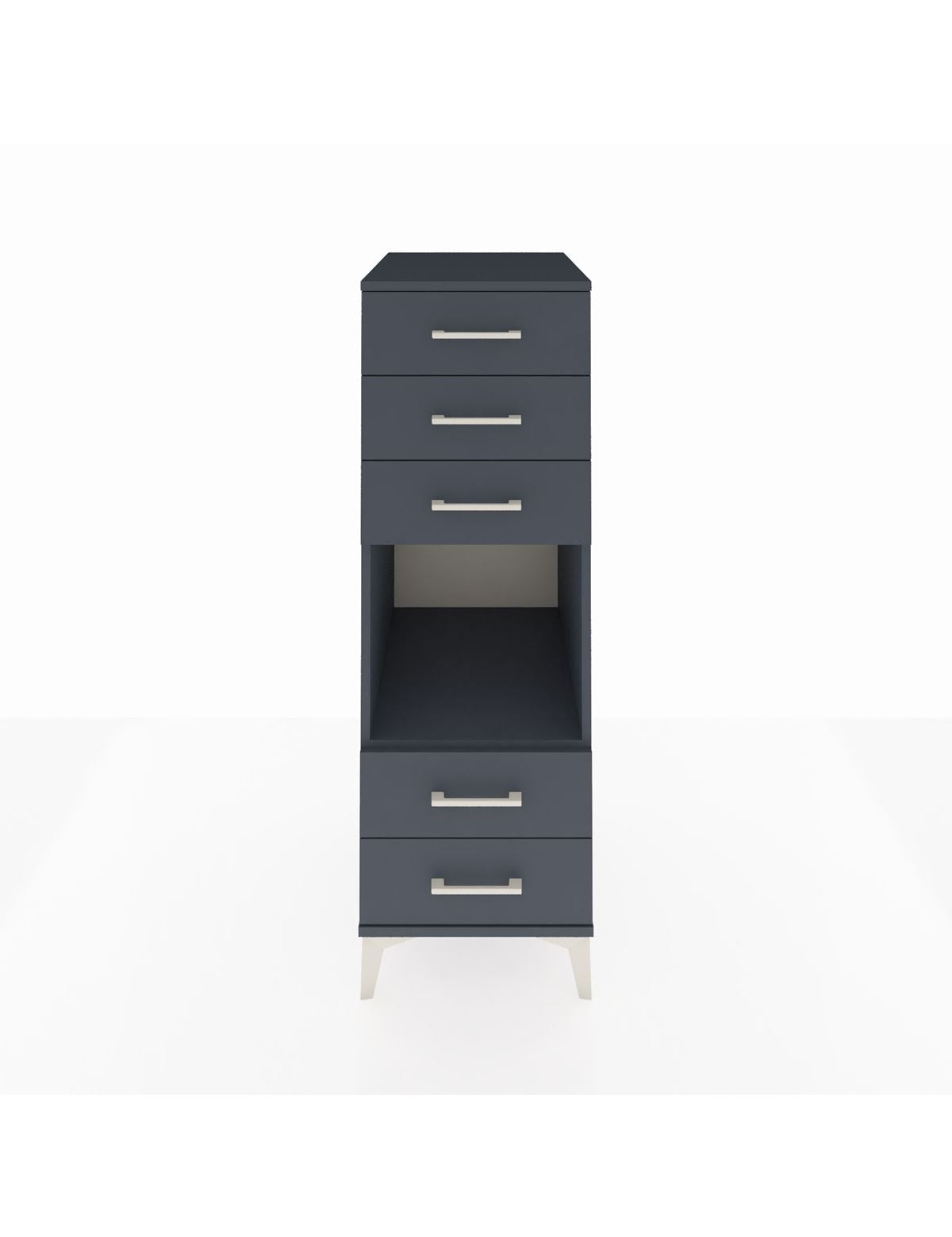 Kronos Dolap Tek Raflı 5 Çekmeceli 44x59x134 Antrasit-Antrasit