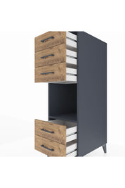 Kronos Dolap Tek Raflı 5 Çekmeceli 44x59x134 Antrasit-Çam