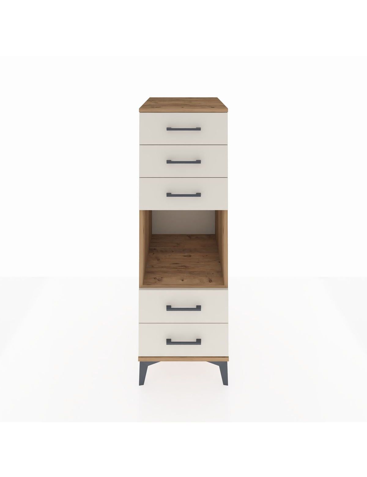 Kronos Dolap Tek Raflı 5 Çekmeceli 44x59x134 Çam-Aytaşı