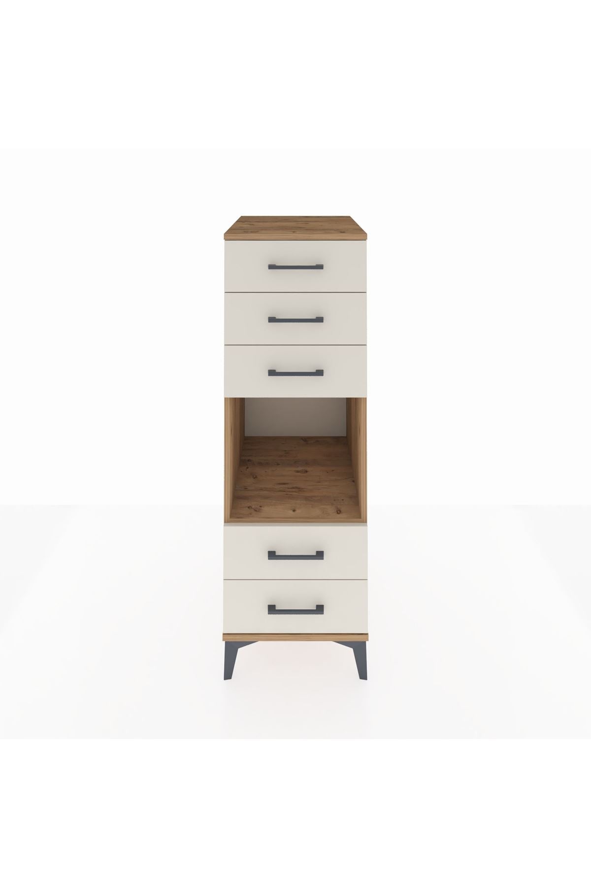 Kronos Dolap Tek Raflı 5 Çekmeceli 44x59x134 Çam-Aytaşı