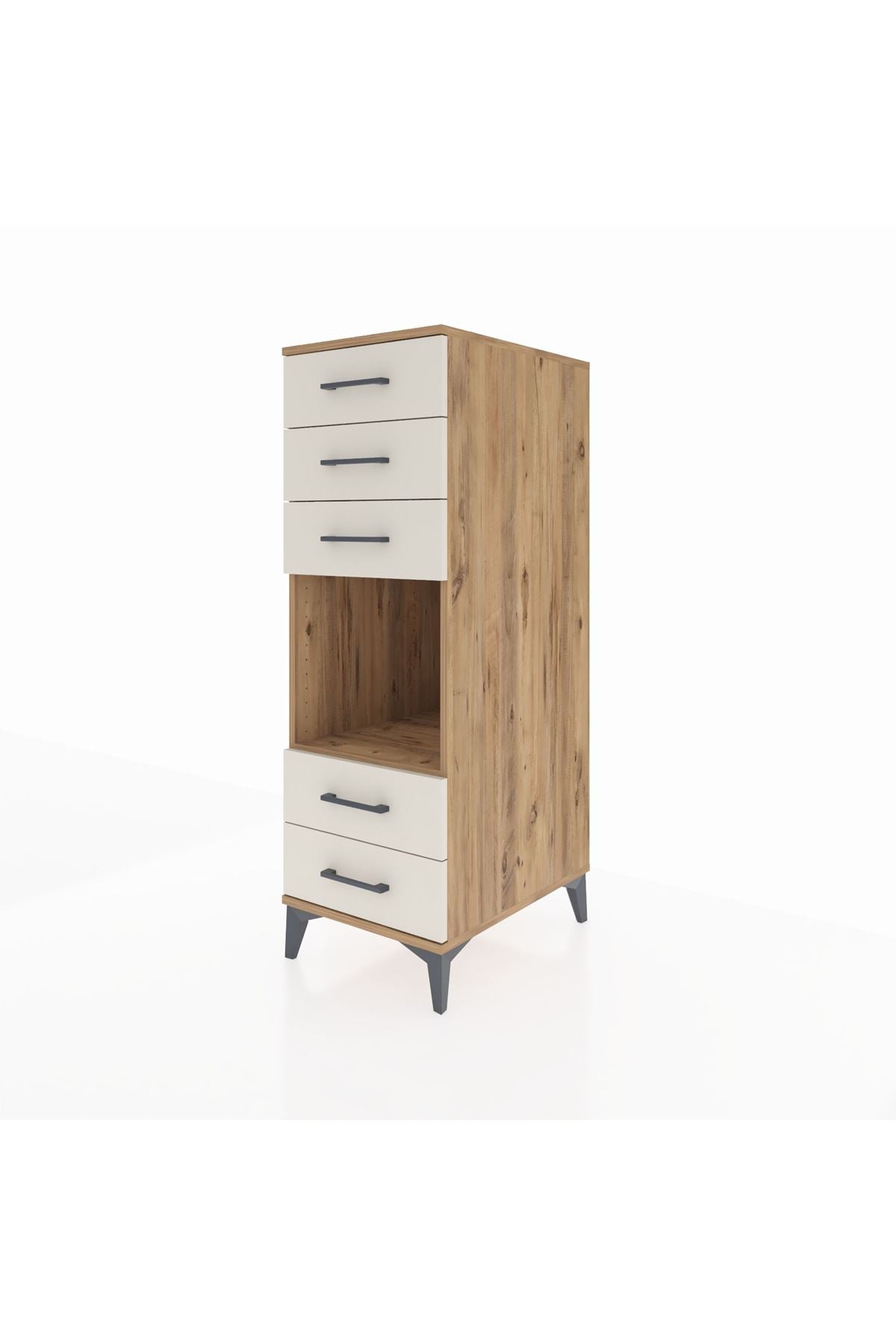 Kronos Dolap Tek Raflı 5 Çekmeceli 44x59x134 Çam-Aytaşı