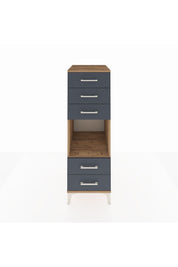 Kronos Dolap Tek Raflı 5 Çekmeceli 44x59x134 Çam-Antrasit