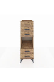 Kronos Dolap Tek Raflı 5 Çekmeceli 44x59x134 Çam-Çam