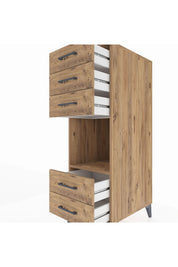 Kronos Dolap Tek Raflı 5 Çekmeceli 44x59x134 Çam-Çam