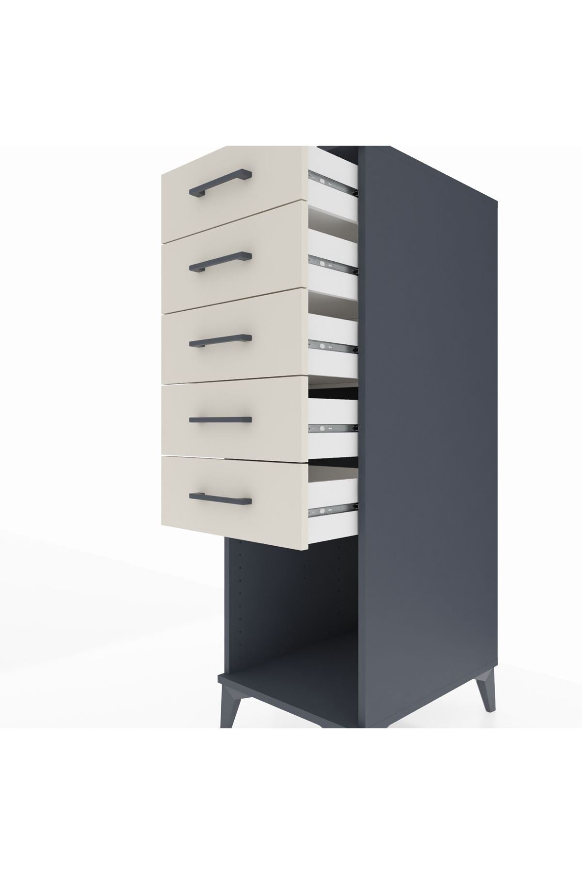 Kronos Dolap 5 Çekmeceli 44x59x134 Antrasit-Aytaşı