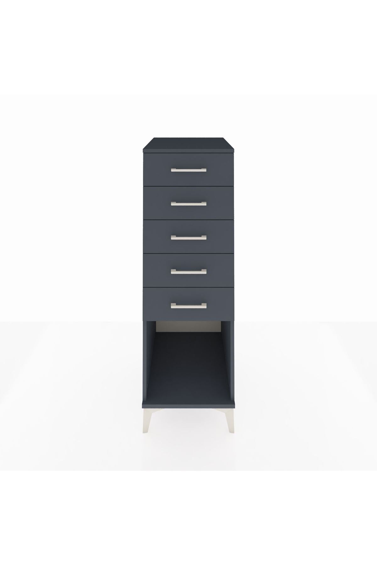 Kronos Dolap 5 Çekmeceli 44x59x134 Antrasit-Antrasit