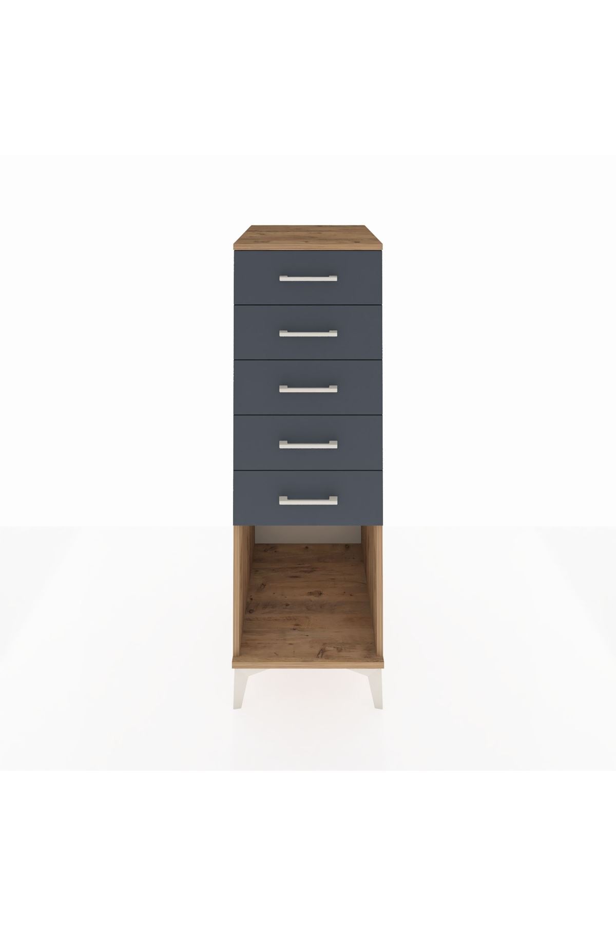 Kronos Dolap 5 Çekmeceli 44x59x134 Çam-Antrasit