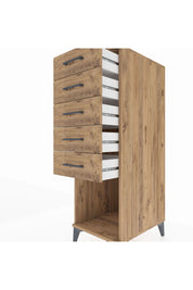 Kronos Dolap 5 Çekmeceli 44x59x134 Çam-Çam