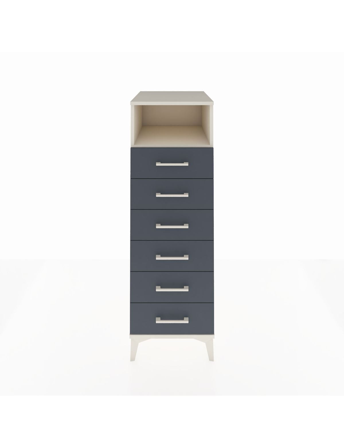 Kronos Dolap Tek Raflı 6 Çekmeceli 44x59x134 Aytaşı-Antrasit