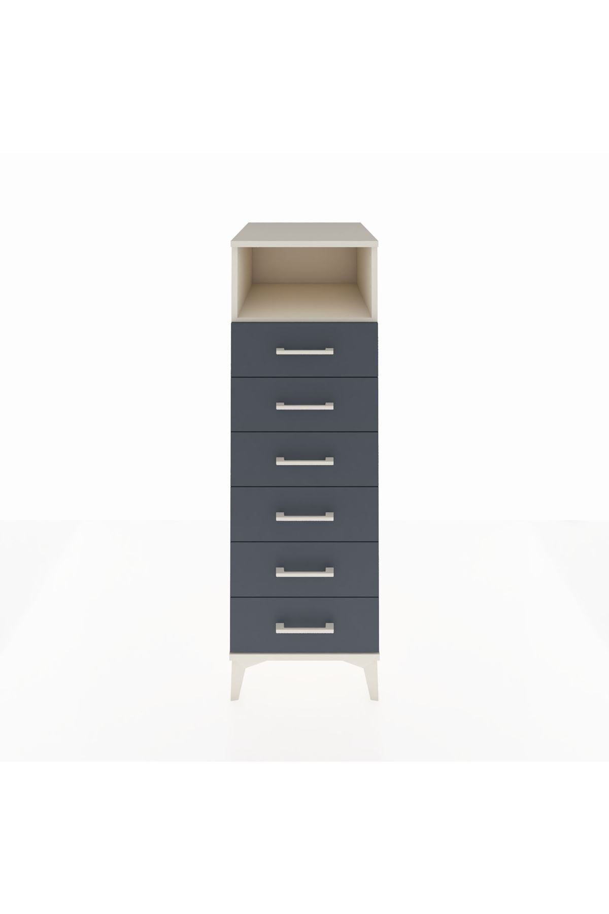 Kronos Dolap Tek Raflı 6 Çekmeceli 44x59x134 Aytaşı-Antrasit