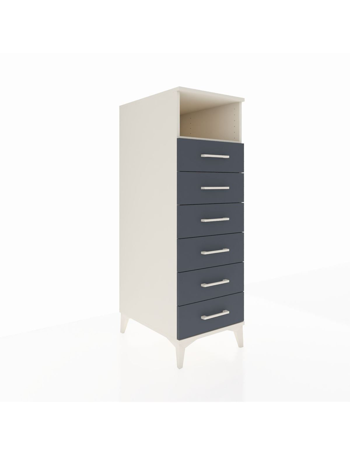 Kronos Dolap Tek Raflı 6 Çekmeceli 44x59x134 Aytaşı-Antrasit