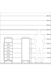 Kronos Dolap Tek Raflı 6 Çekmeceli 44x59x134 Aytaşı-Antrasit