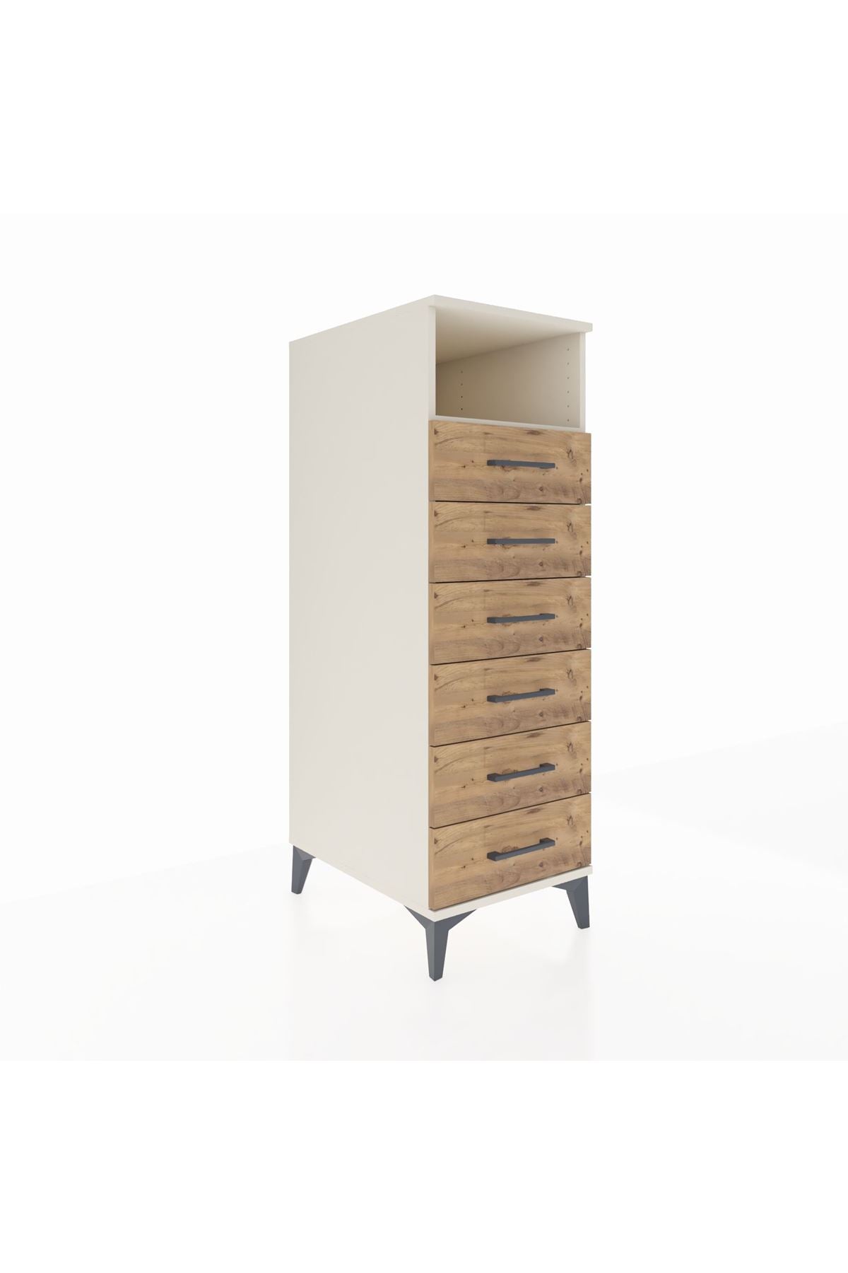 Kronos Dolap Tek Raflı 6 Çekmeceli 44x59x134 Aytaşı-Çam