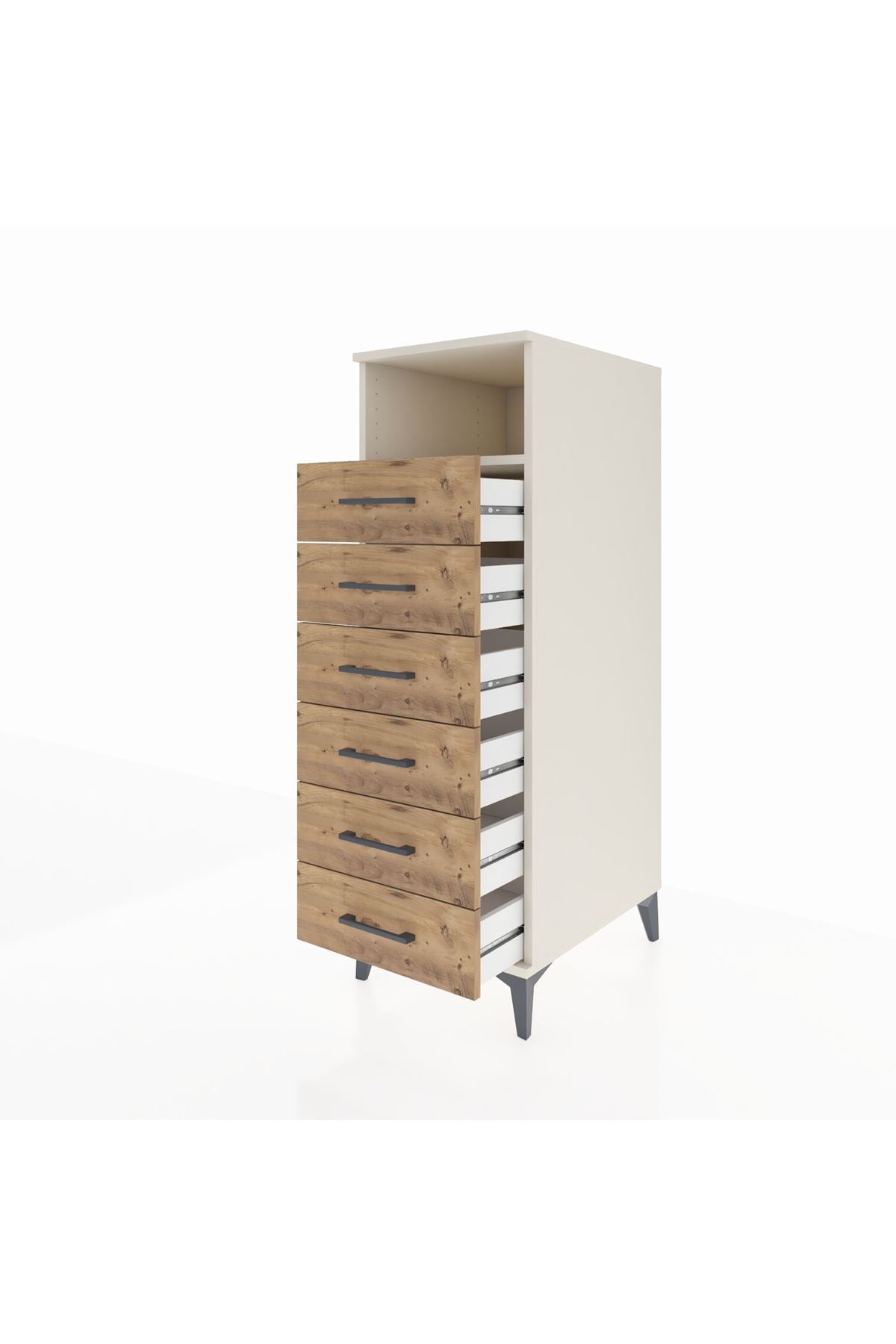 Kronos Dolap Tek Raflı 6 Çekmeceli 44x59x134 Aytaşı-Çam