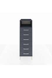 Kronos Dolap Tek Raflı 6 Çekmeceli 44x59x134 Antrasit-Antrasit