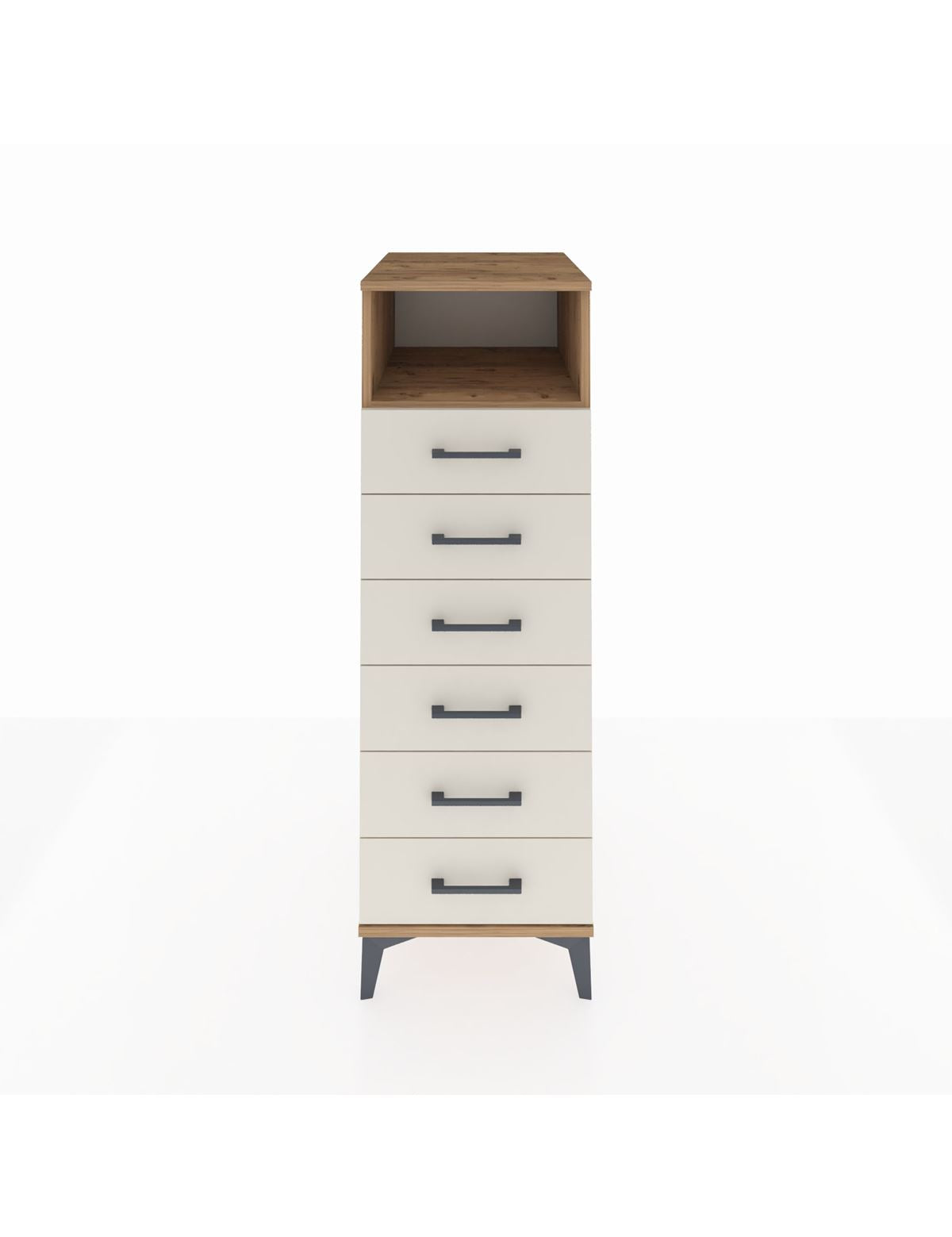 Kronos Dolap Tek Raflı 6 Çekmeceli 44x59x134 Çam-Aytaşı