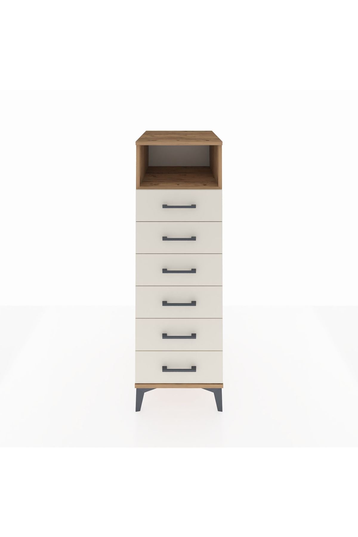 Kronos Dolap Tek Raflı 6 Çekmeceli 44x59x134 Çam-Aytaşı