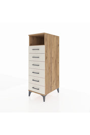 Kronos Dolap Tek Raflı 6 Çekmeceli 44x59x134 Çam-Aytaşı