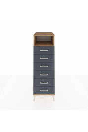 Kronos Dolap Tek Raflı 6 Çekmeceli 44x59x134 Çam-Antrasit