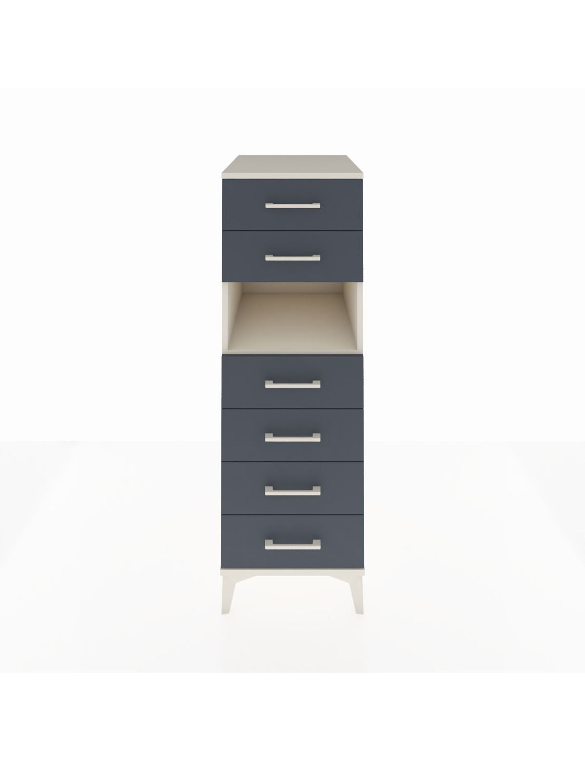 Kronos Dolap Tek Raflı 6 Çekmeceli 44x59x134 Aytaşı-Antrasit